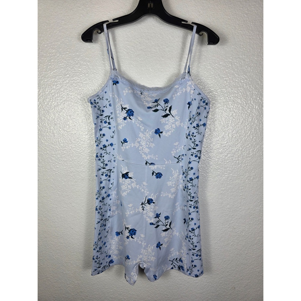 Wild Fable ButterBliss Floral Romper Light Blue‎ Lace Trim Small